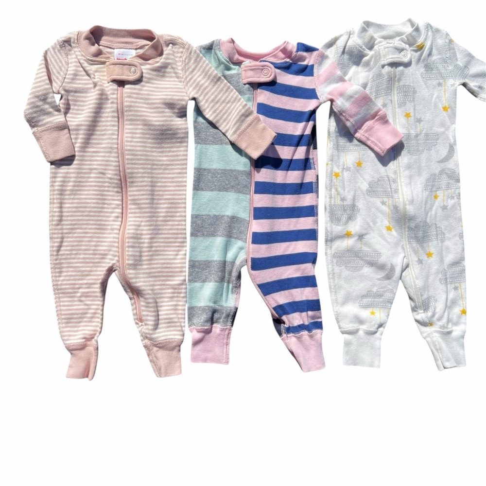 Hanna Andersson Sleeper PJs 0-3 Months Girls Zipper Lot